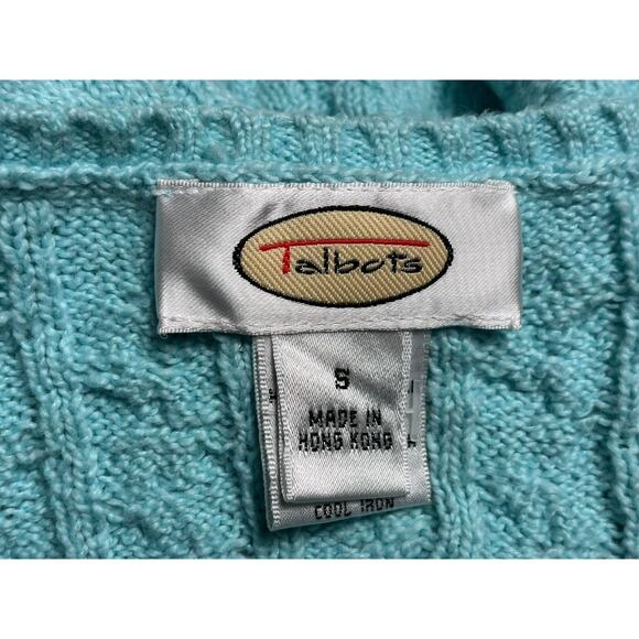 Talbots Knit Sweater Womens Size S Light Blue V-Neck Long Sleeves - Picture 3 of 6
